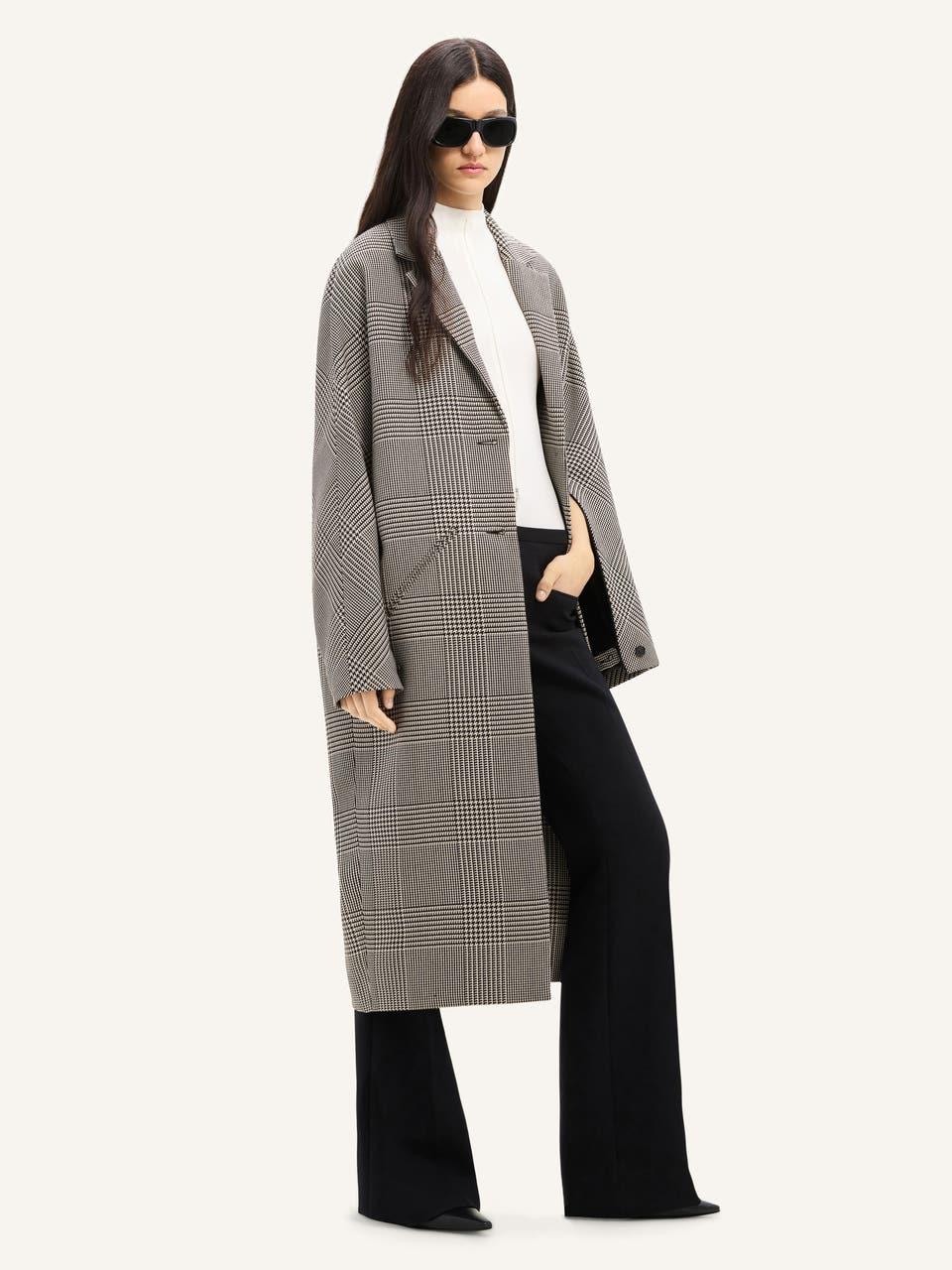 Courrèges MANTEAU LONG COCON PRINCE DE GALLES