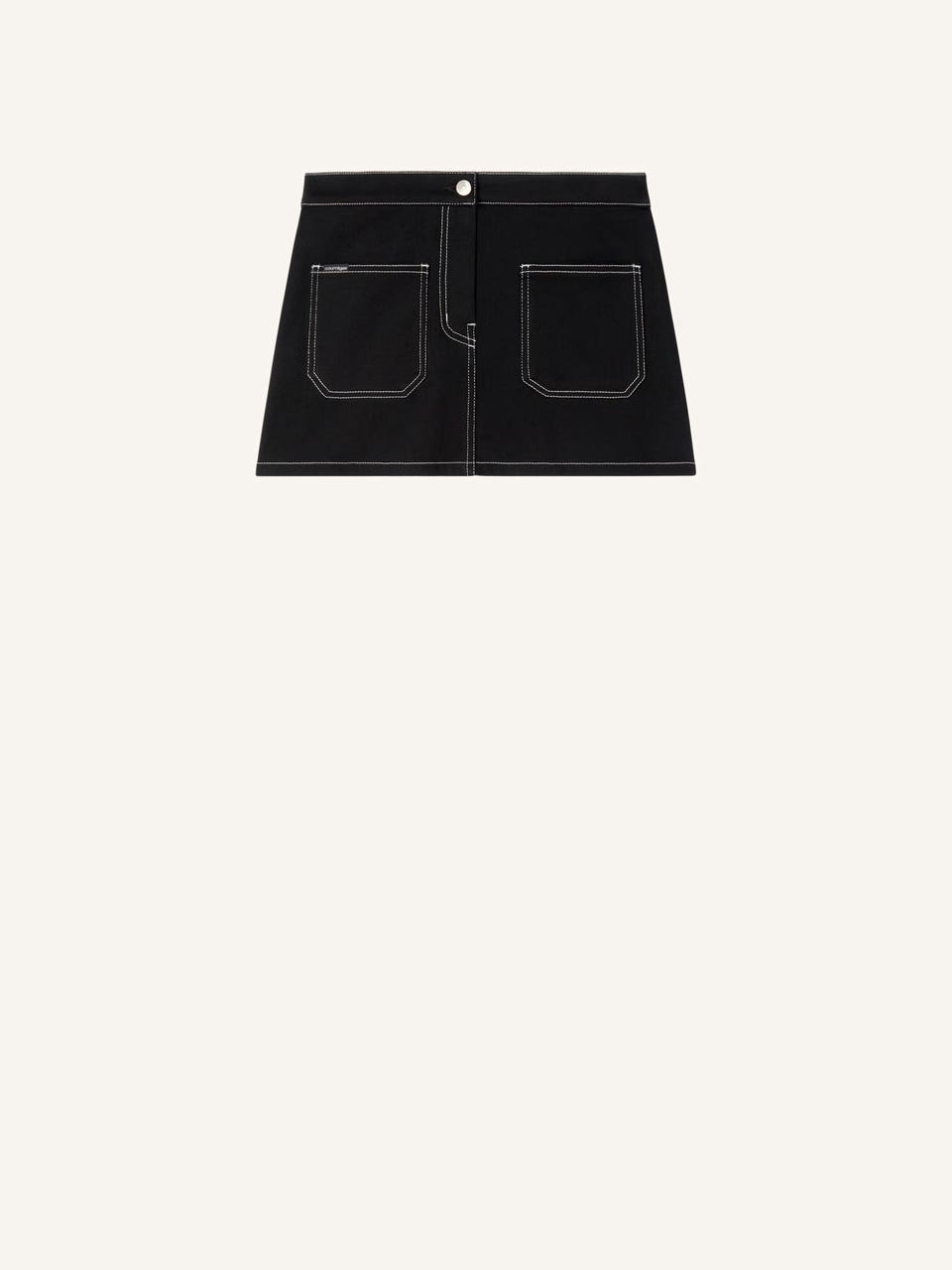courrèges MINI JUPE 2 POCHES EN DENIM SURPIQUÉ