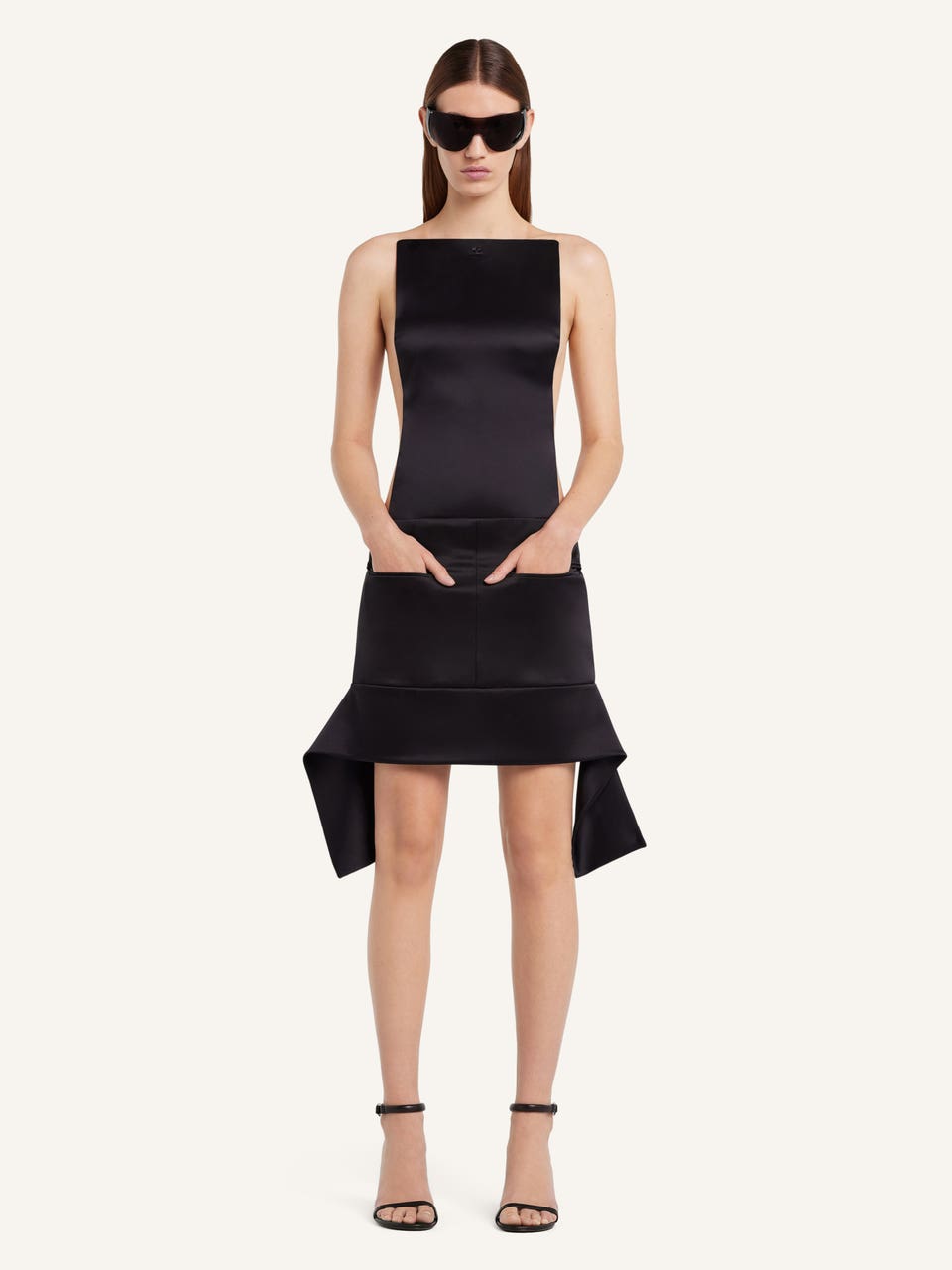 Courrèges MINI JUPE CEINTURE INVERSÉE EN SATIN