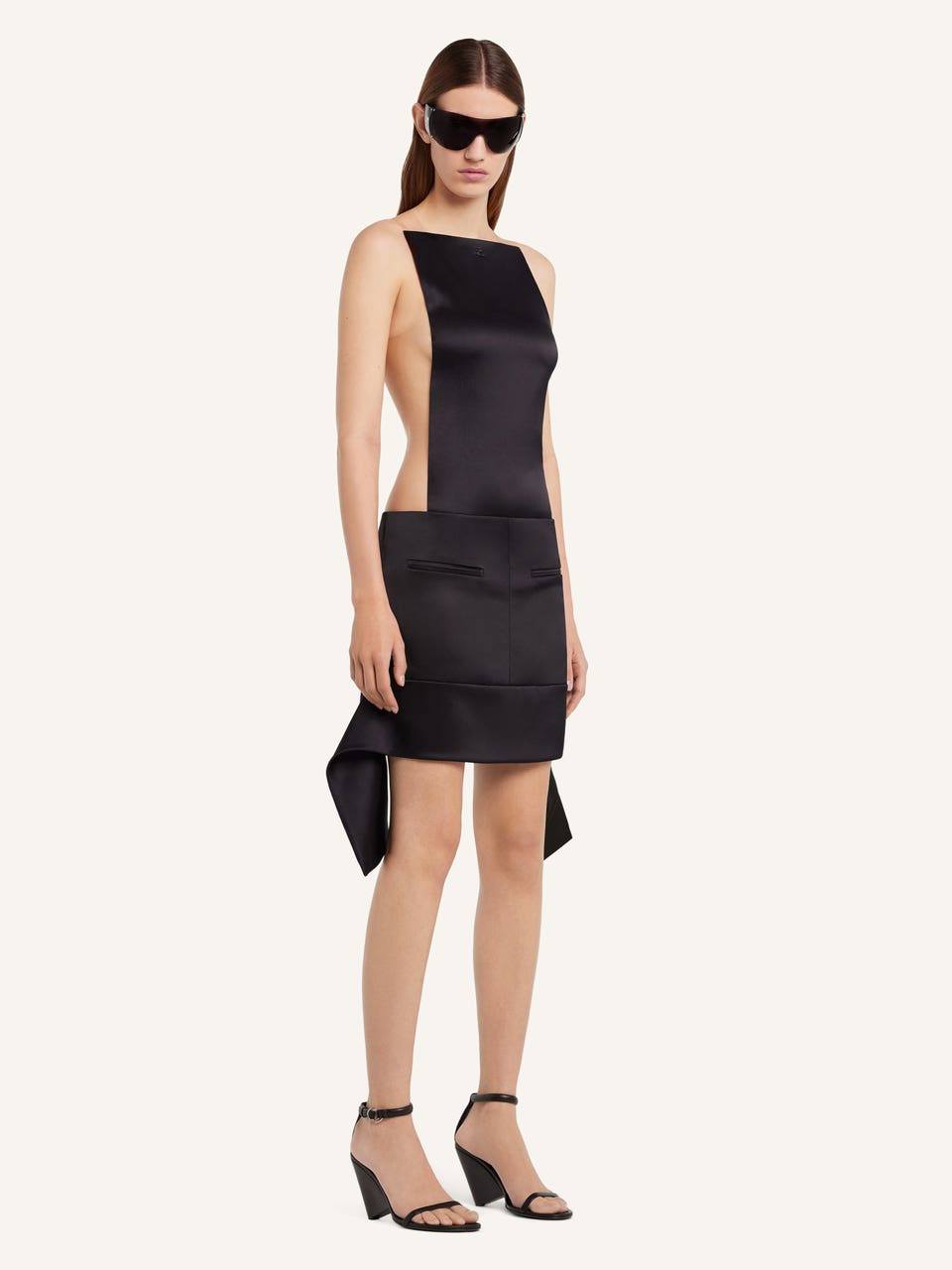 Courrèges MINI JUPE CEINTURE INVERSÉE EN SATIN