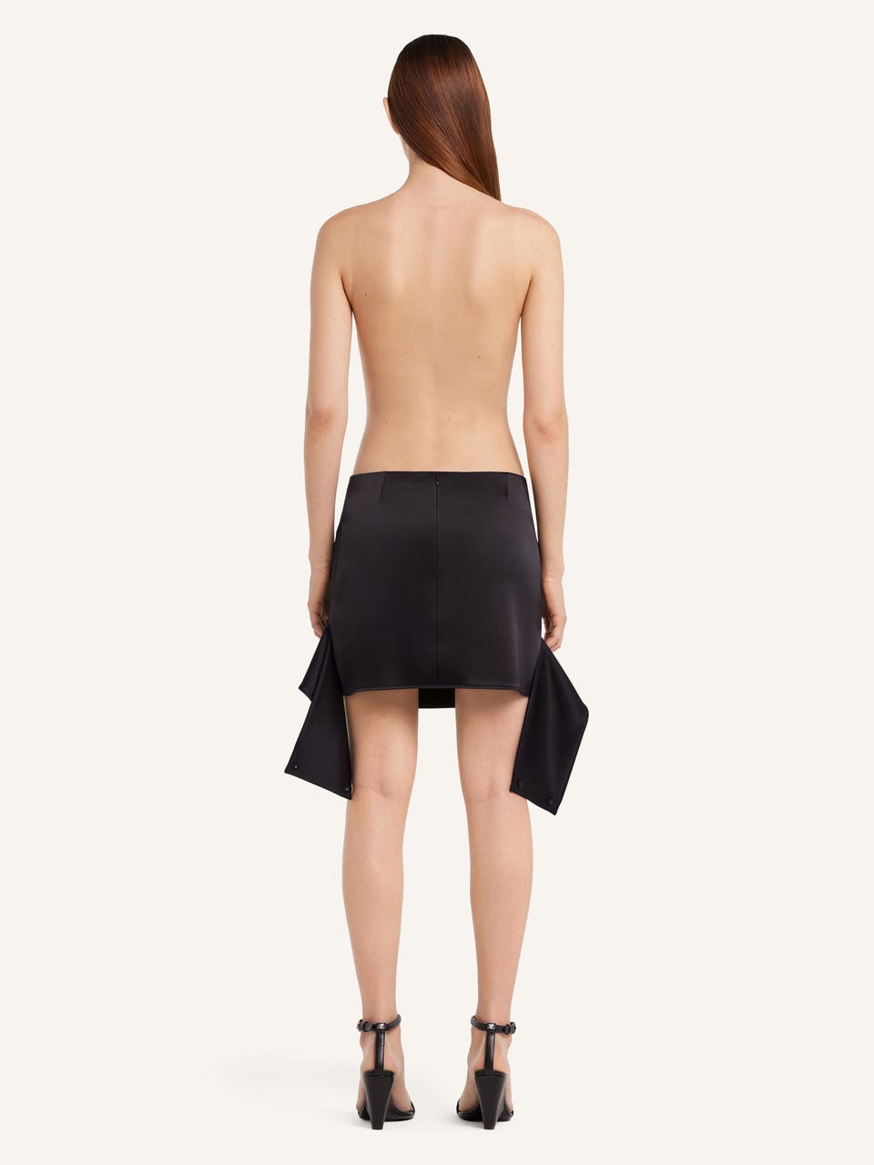 Courrèges MINI JUPE CEINTURE INVERSÉE EN SATIN