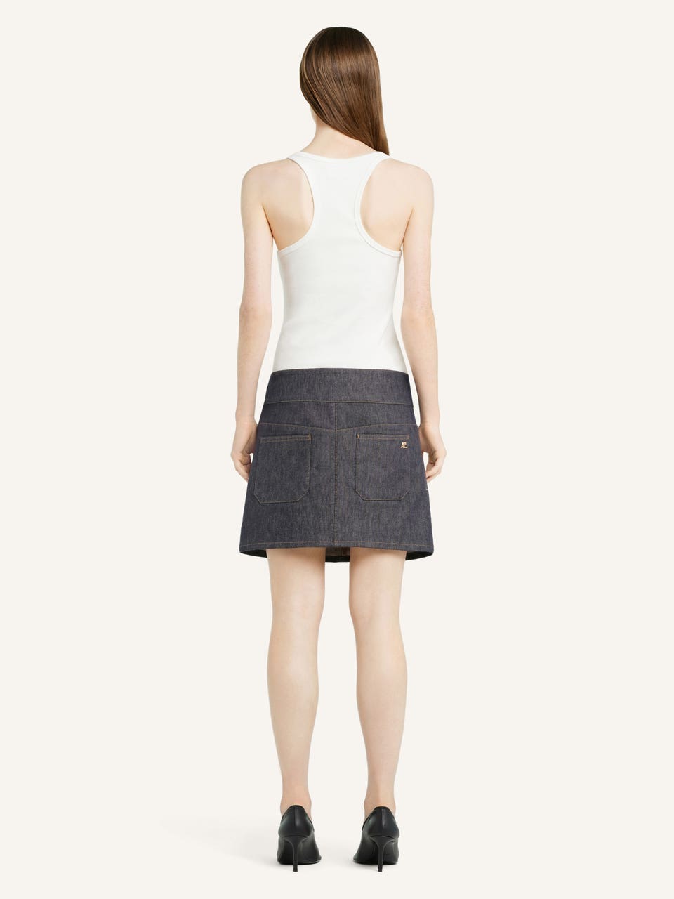Courrèges MINI JUPE CEINTURÉE EN DENIM