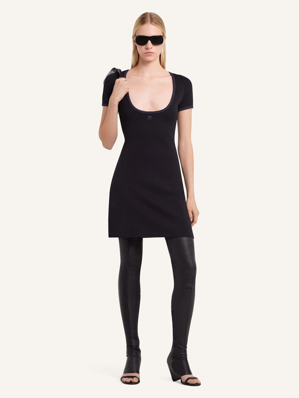 Courrèges MINI ROBE HOLISTIQUE CONTRASTE