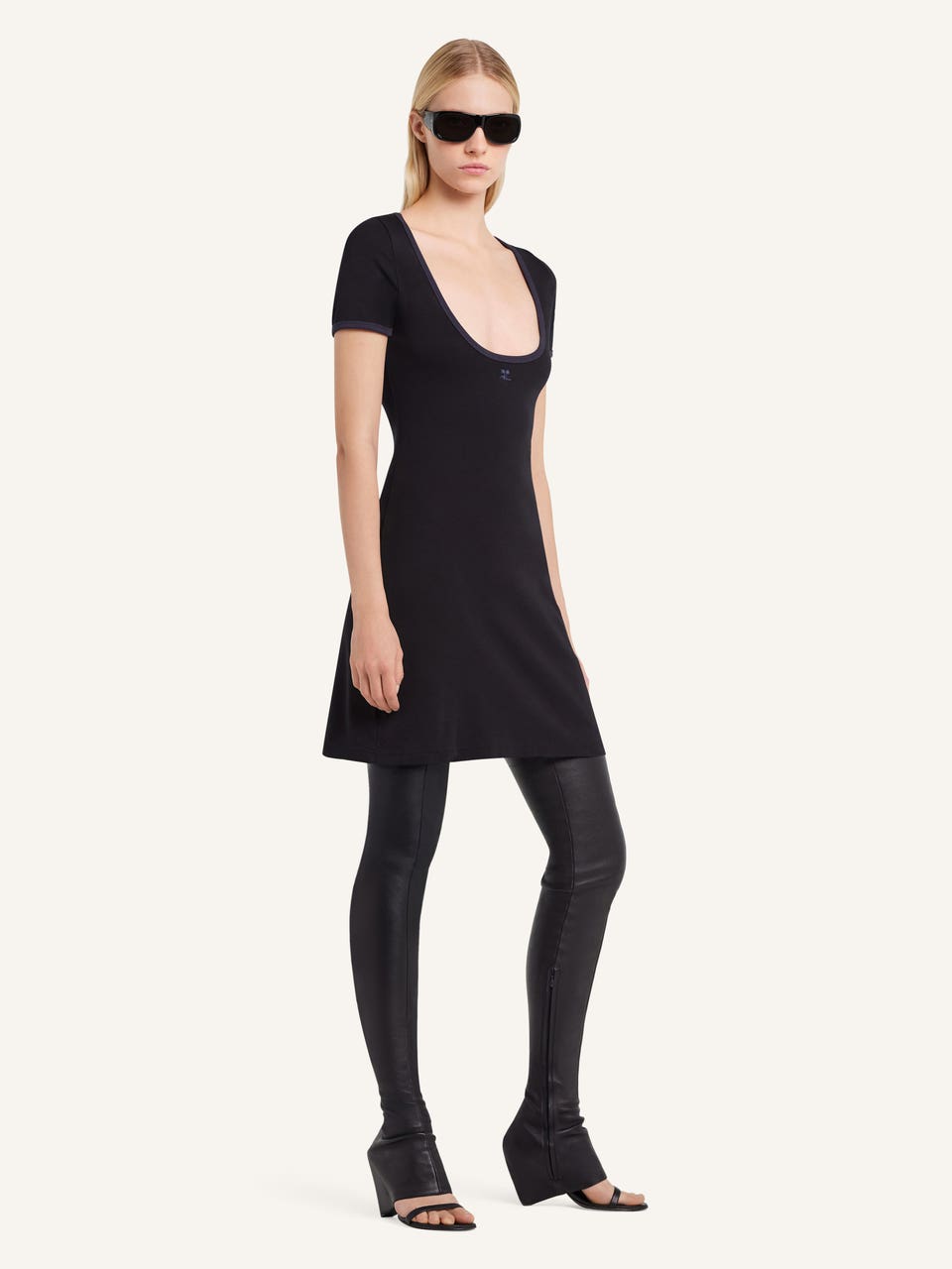 Courrèges MINI ROBE HOLISTIQUE CONTRASTE