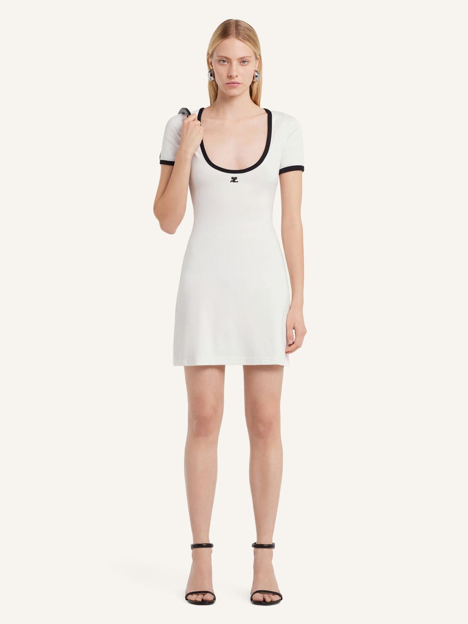 Courrèges MINI ROBE HOLISTIQUE CONTRASTE