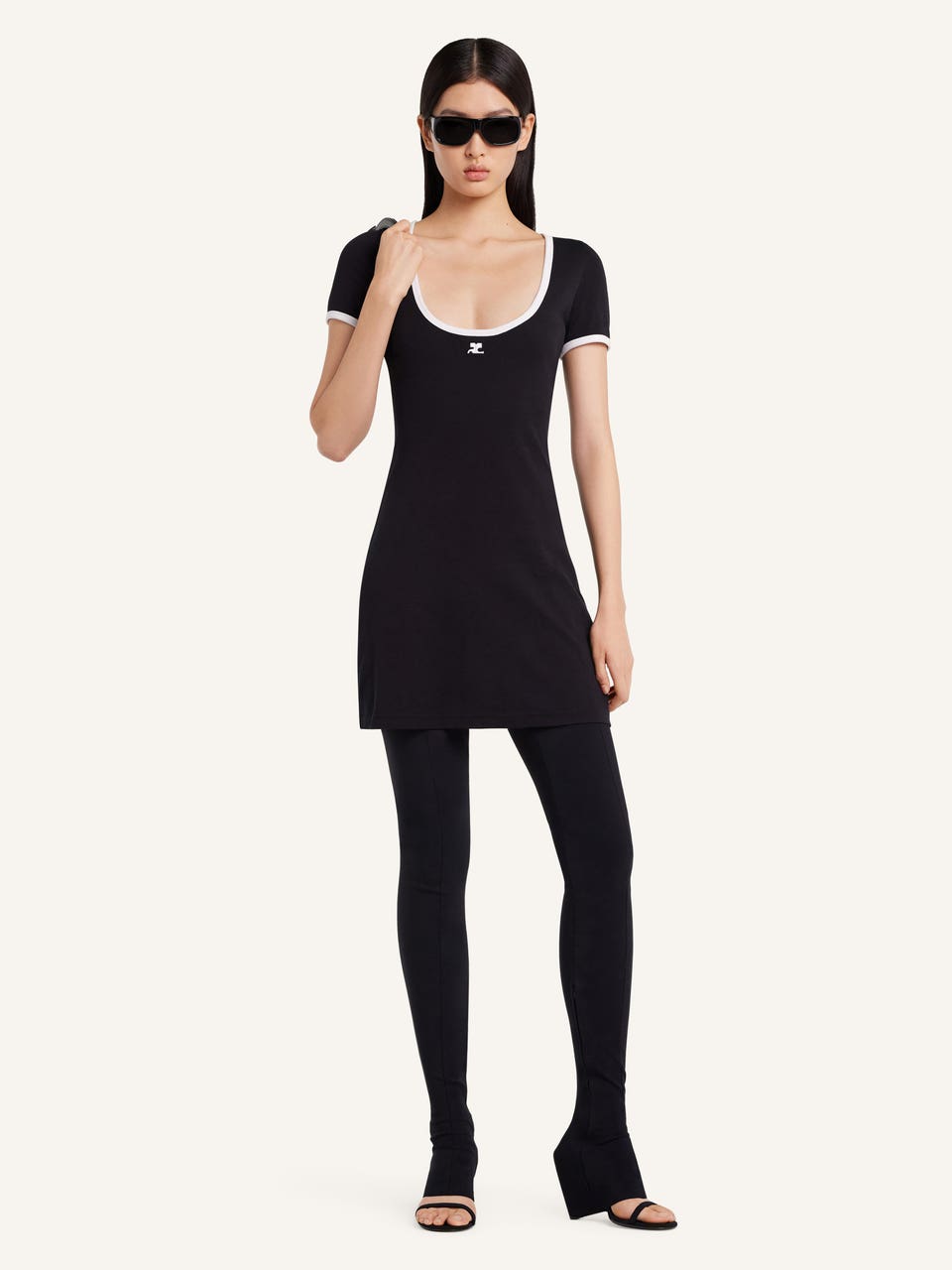 Courrèges MINI ROBE HOLISTIQUE CONTRASTE