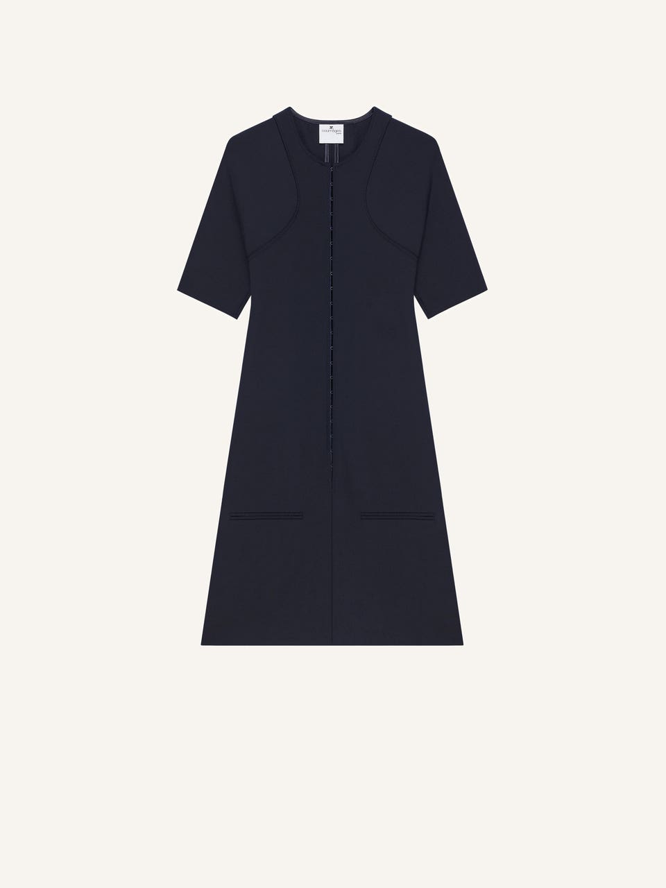 courrèges MINI ROBE TRAPÈZE SCUBA