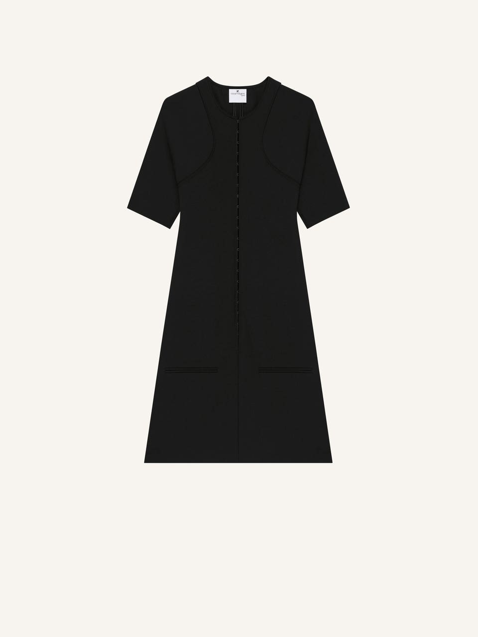 courrèges MINI ROBE TRAPÈZE SCUBA