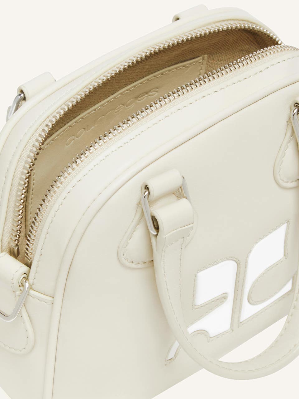 Courrèges MINI SAC BOWLING EN CUIR LISSE