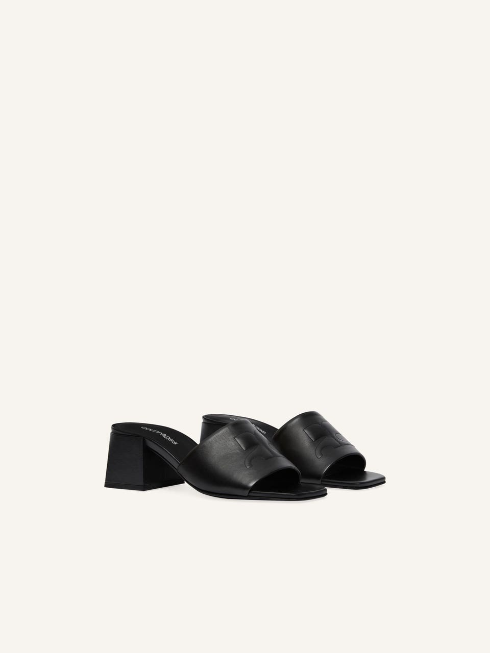 Courrèges MULES À TALON SHADOW EN CUIR