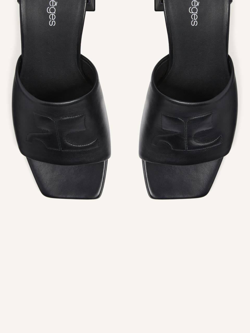 Courrèges MULES À TALON SHADOW EN CUIR