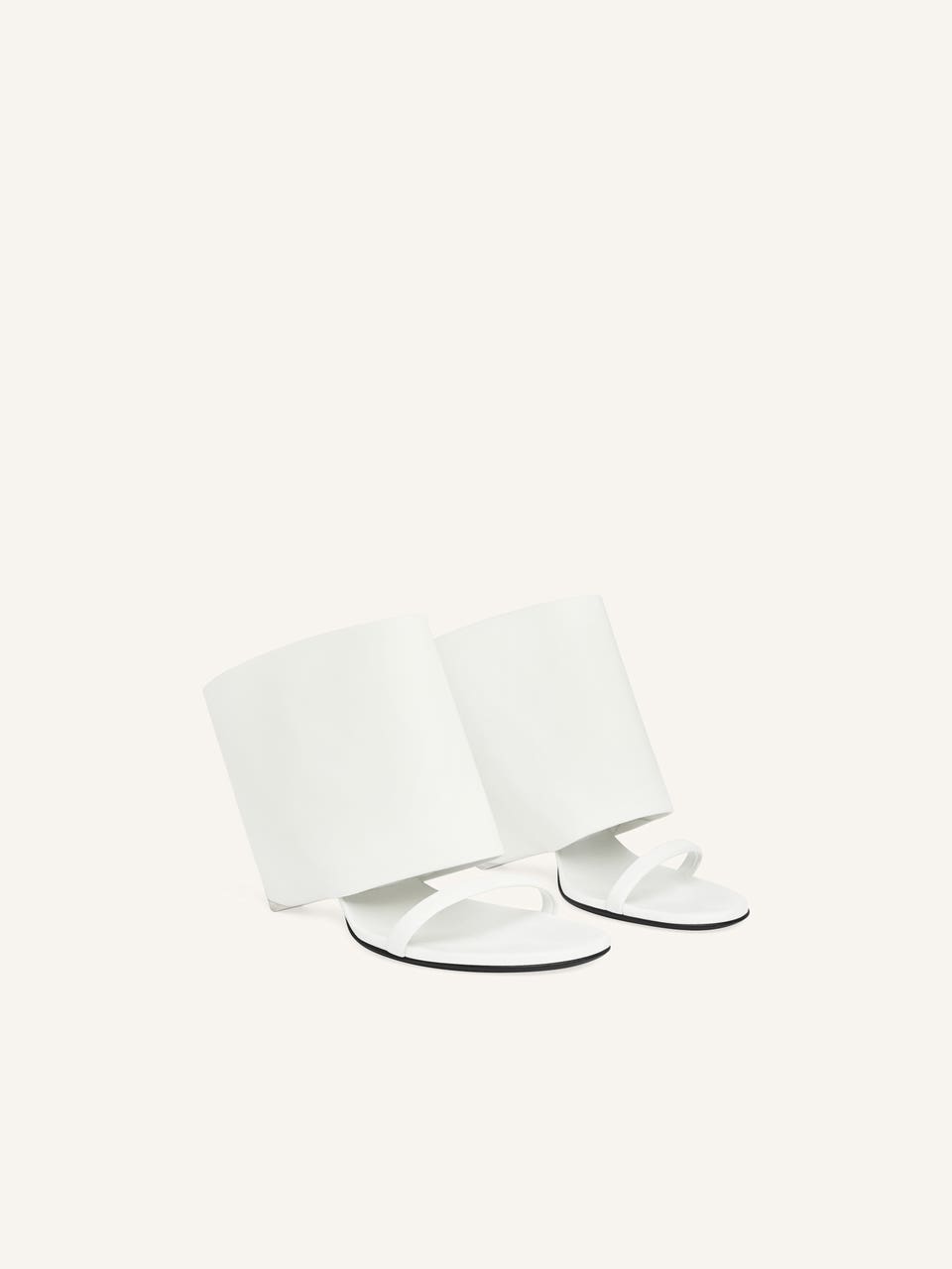 Courrèges MULES COMPENSÉES OBLIQUES EN CUIR