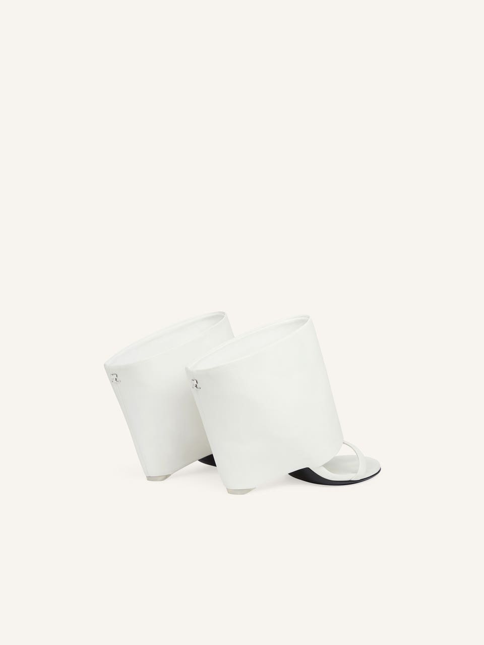 Courrèges MULES COMPENSÉES OBLIQUES EN CUIR