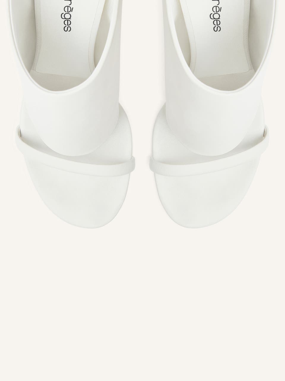 Courrèges MULES COMPENSÉES OBLIQUES EN CUIR