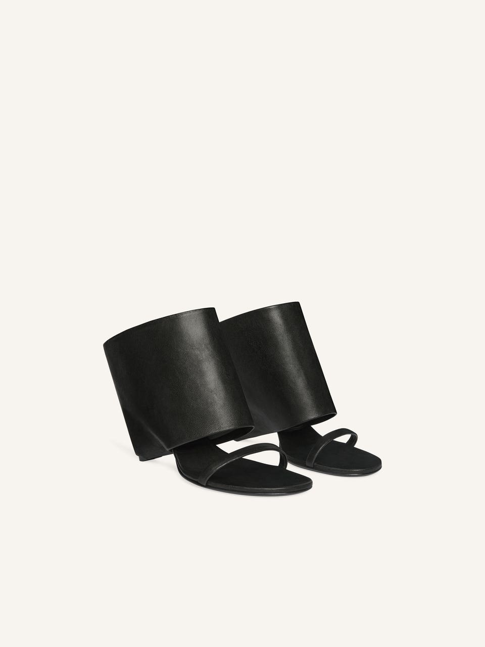 Courrèges MULES COMPENSÉES OBLIQUES EN CUIR