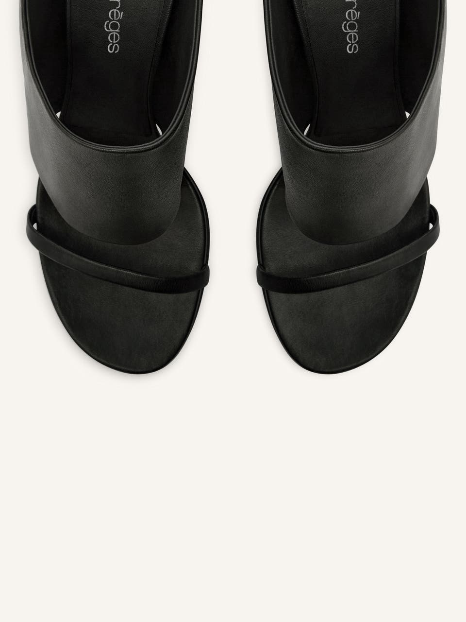 Courrèges MULES COMPENSÉES OBLIQUES EN CUIR