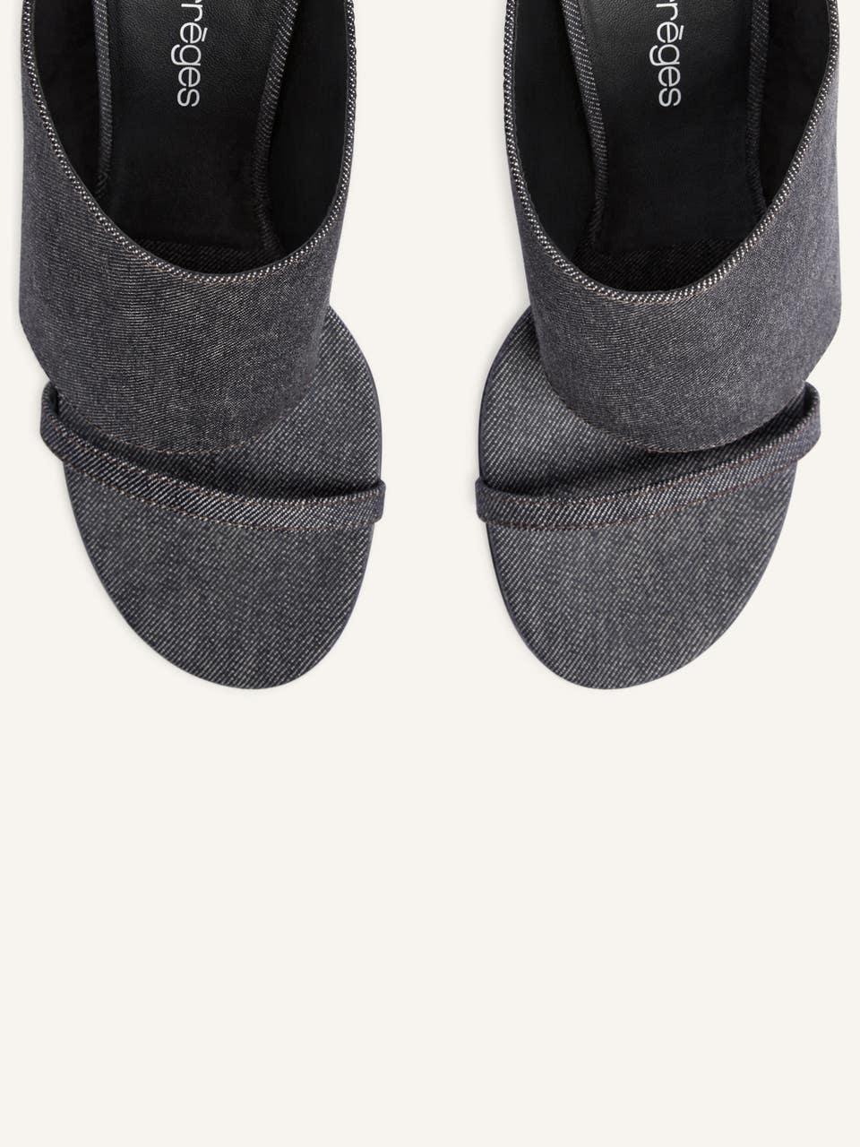 Courrèges MULES COMPENSÉES OBLIQUES EN DENIM