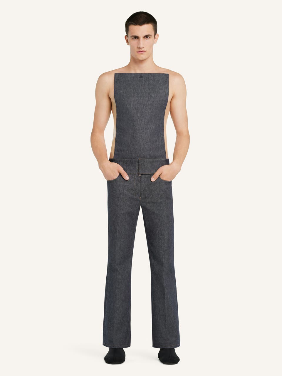 Courrèges PANTALON BOOTCUT CEINTURÉ EN DENIM