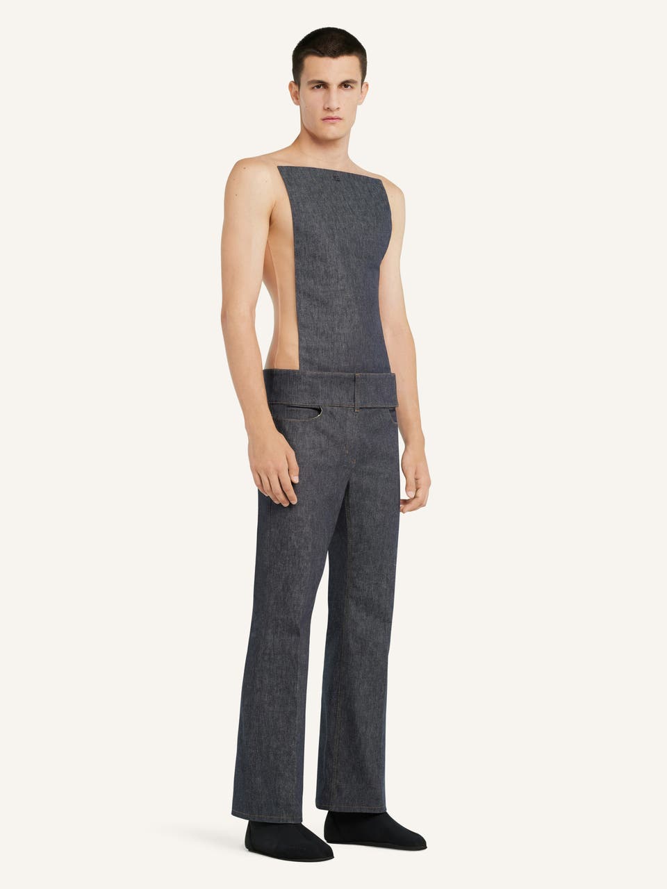 Courrèges PANTALON BOOTCUT CEINTURÉ EN DENIM