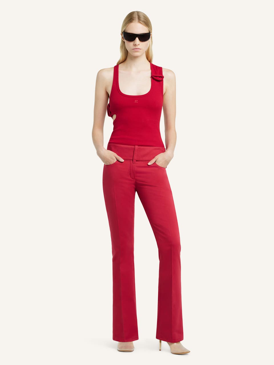 Courrèges PANTALON BOOTCUT CEINTURÉ