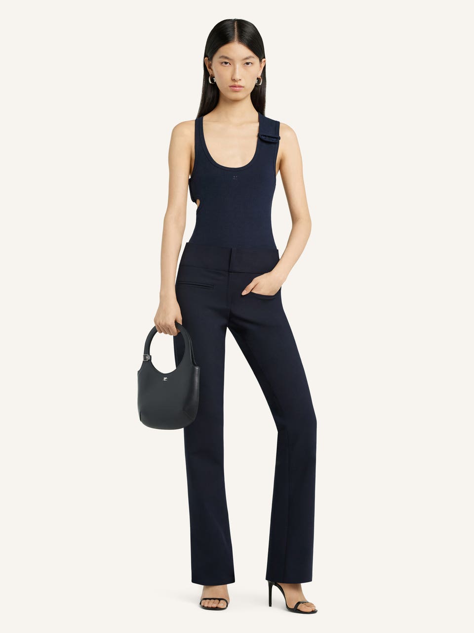 Courrèges PANTALON BOOTCUT CEINTURÉ