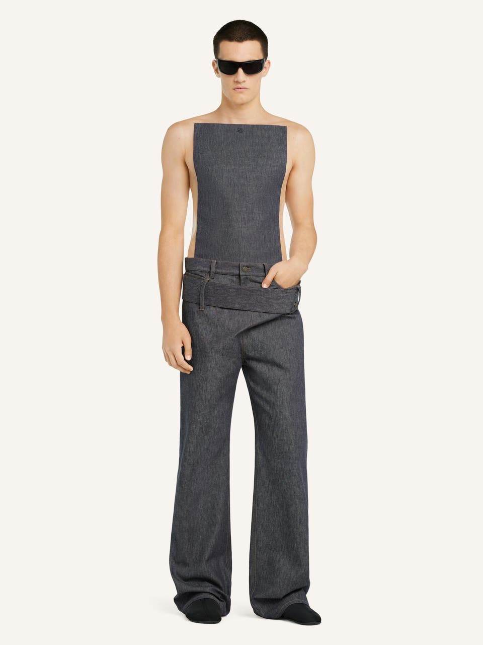 Courrèges PANTALON CEINTURÉ BAGGY EN DENIM