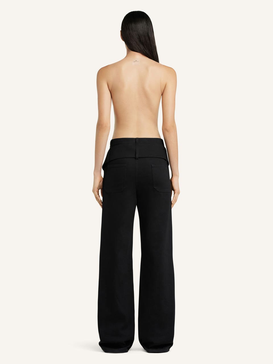 Courrèges PANTALON EN DENIM CEINTURE DOUBLE