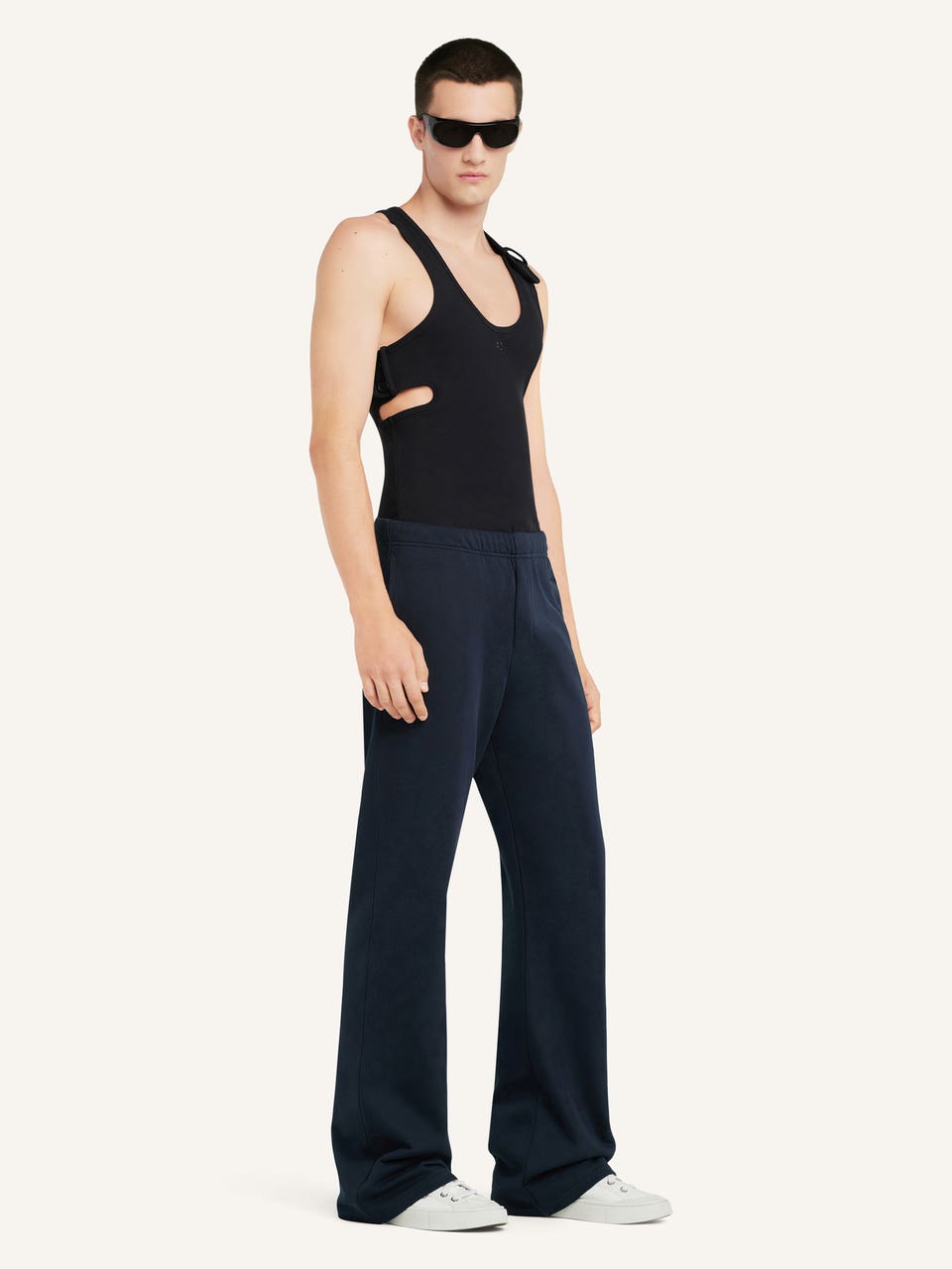 Courrèges PANTALON EN MOLLETON BRODÉ