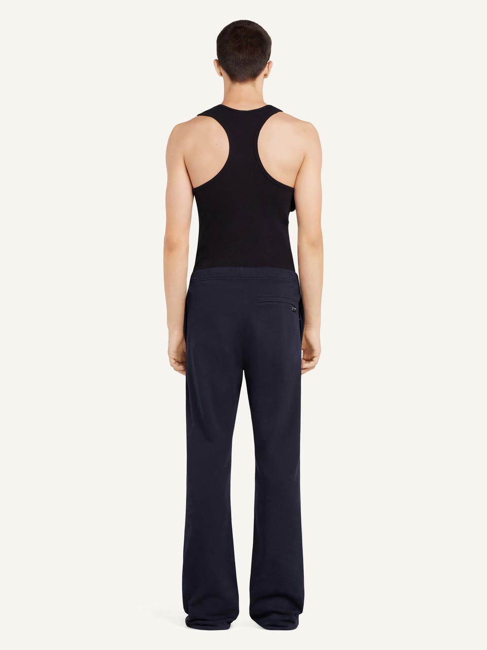 Courrèges PANTALON EN MOLLETON BRODÉ