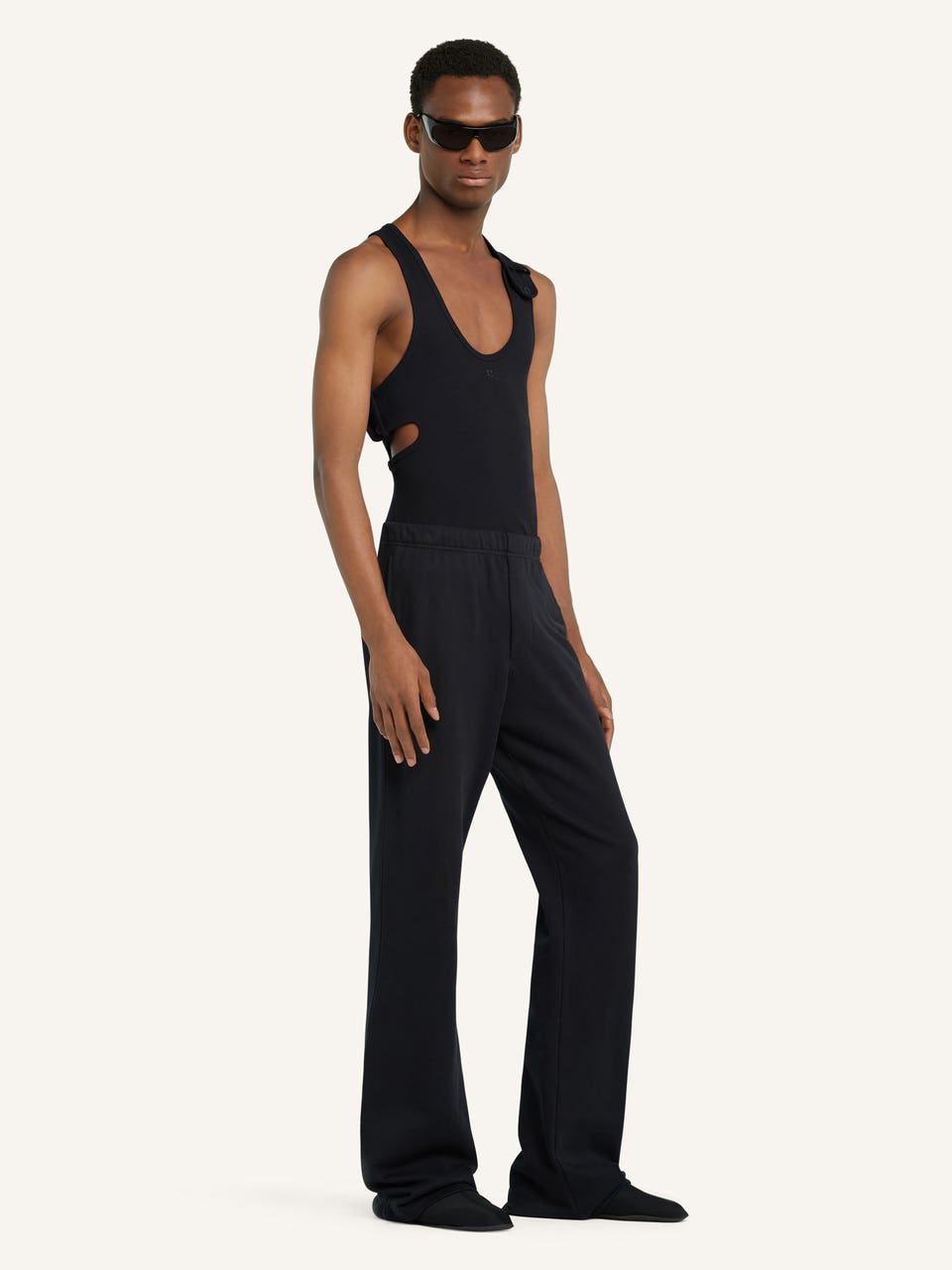 Courrèges PANTALON EN MOLLETON BRODÉ