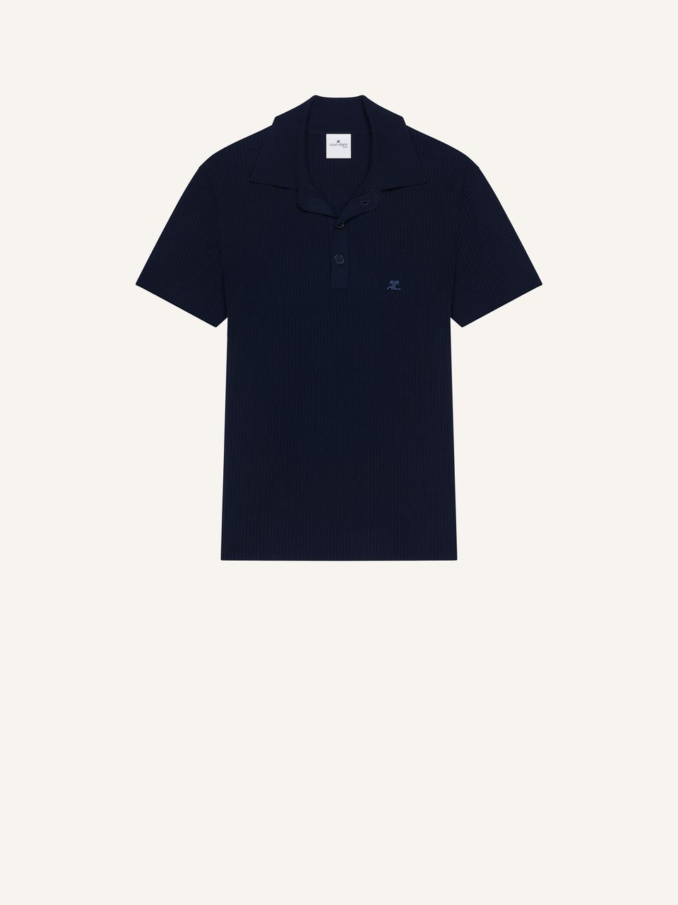 courrèges POLO EN MAILLE CÔTELÉE