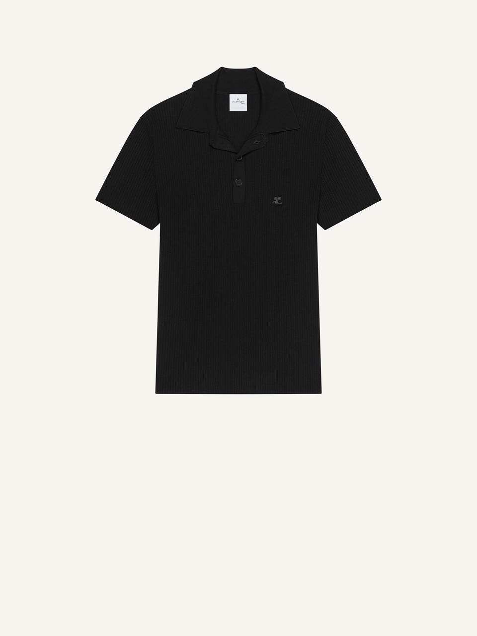 courrèges POLO EN MAILLE CÔTELÉE