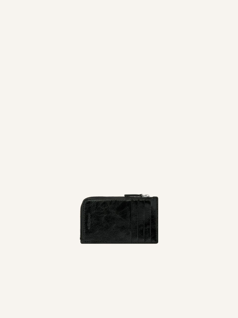 Courrèges PORTE CARTE ZIPPÉ EN CUIR NAPLACK