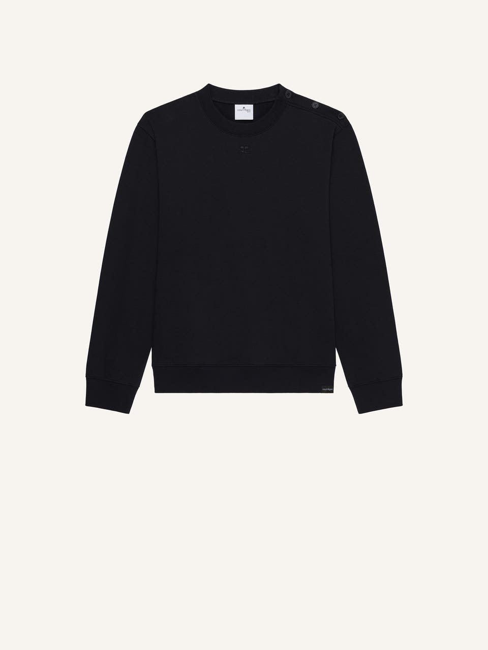 courrèges PULL EN MOLLETON BOUTONNÉ À L'ÉPAULE