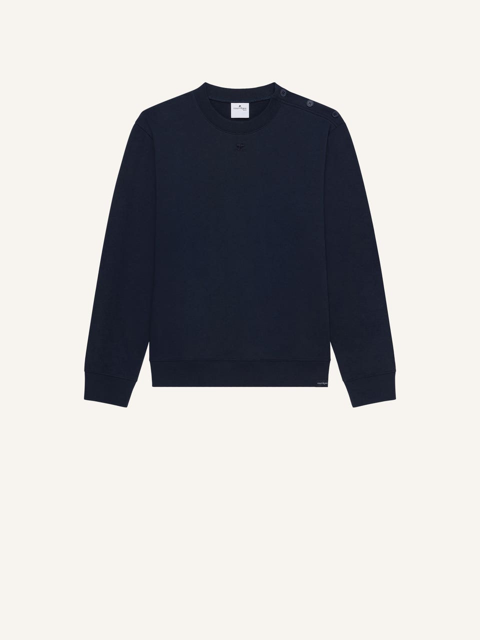 courrèges PULL EN MOLLETON BOUTONNÉ À L'ÉPAULE