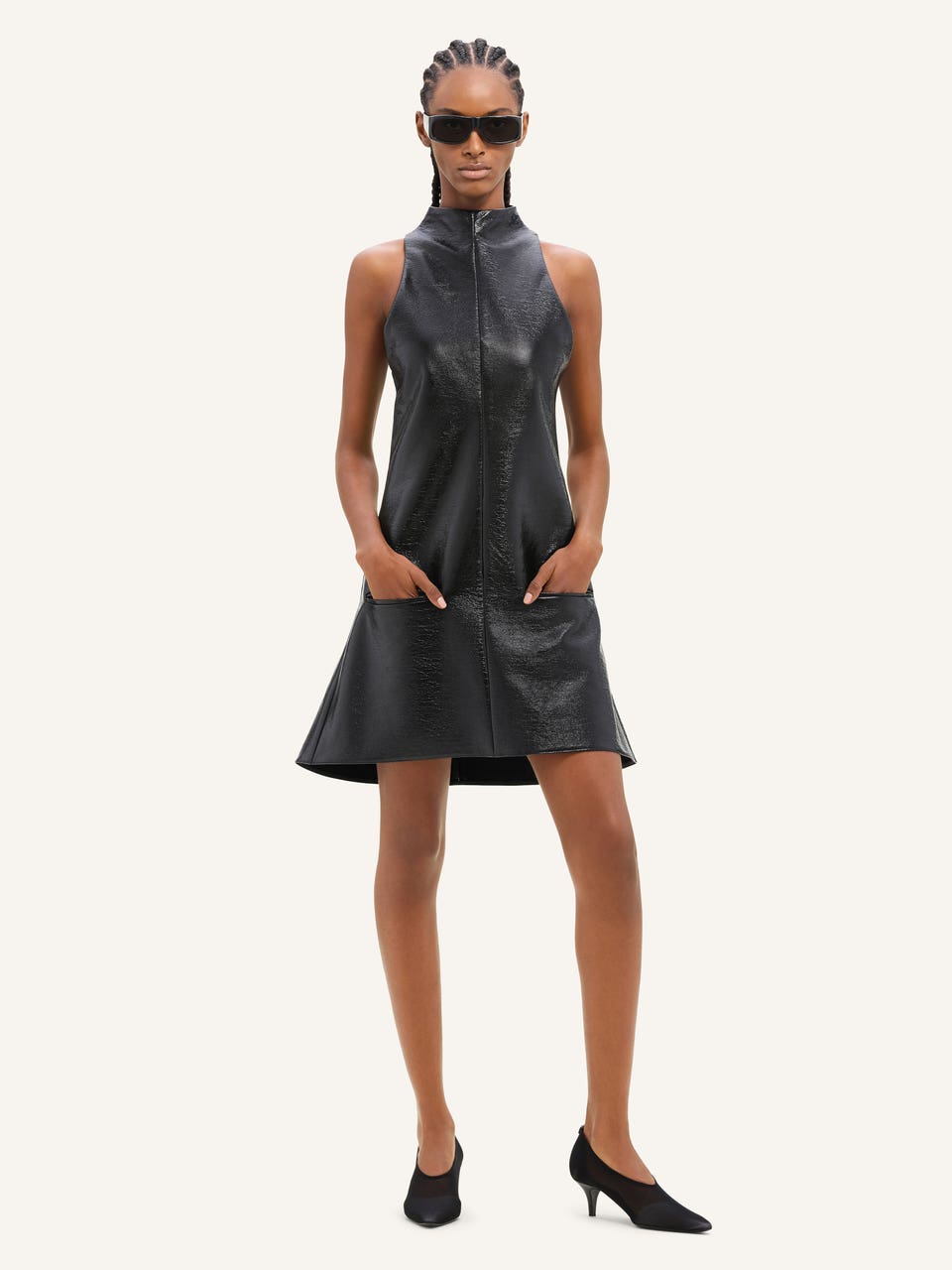Courrèges ROBE TRAPÈZE EN VINYLE SANS MANCHES