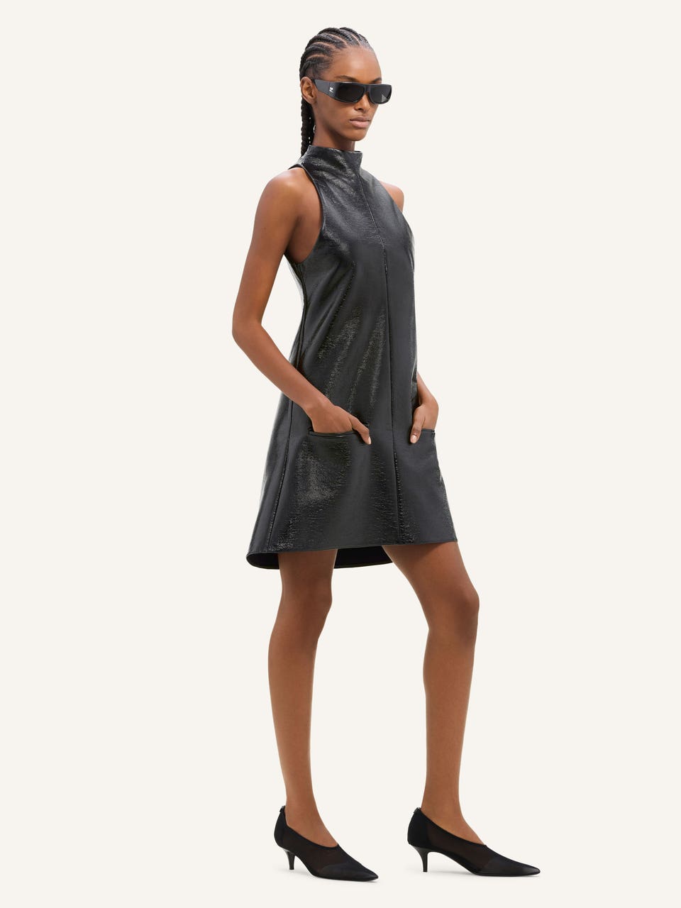 Courrèges ROBE TRAPÈZE EN VINYLE SANS MANCHES