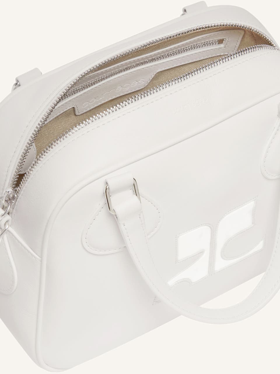 Courrèges SAC BOWLING RÉÉDITION EN CUIR LISSE