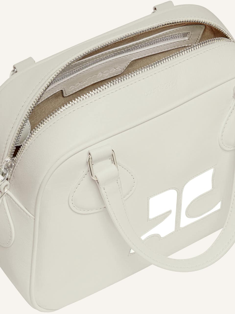 Courrèges SAC BOWLING RÉÉDITION EN CUIR LISSE