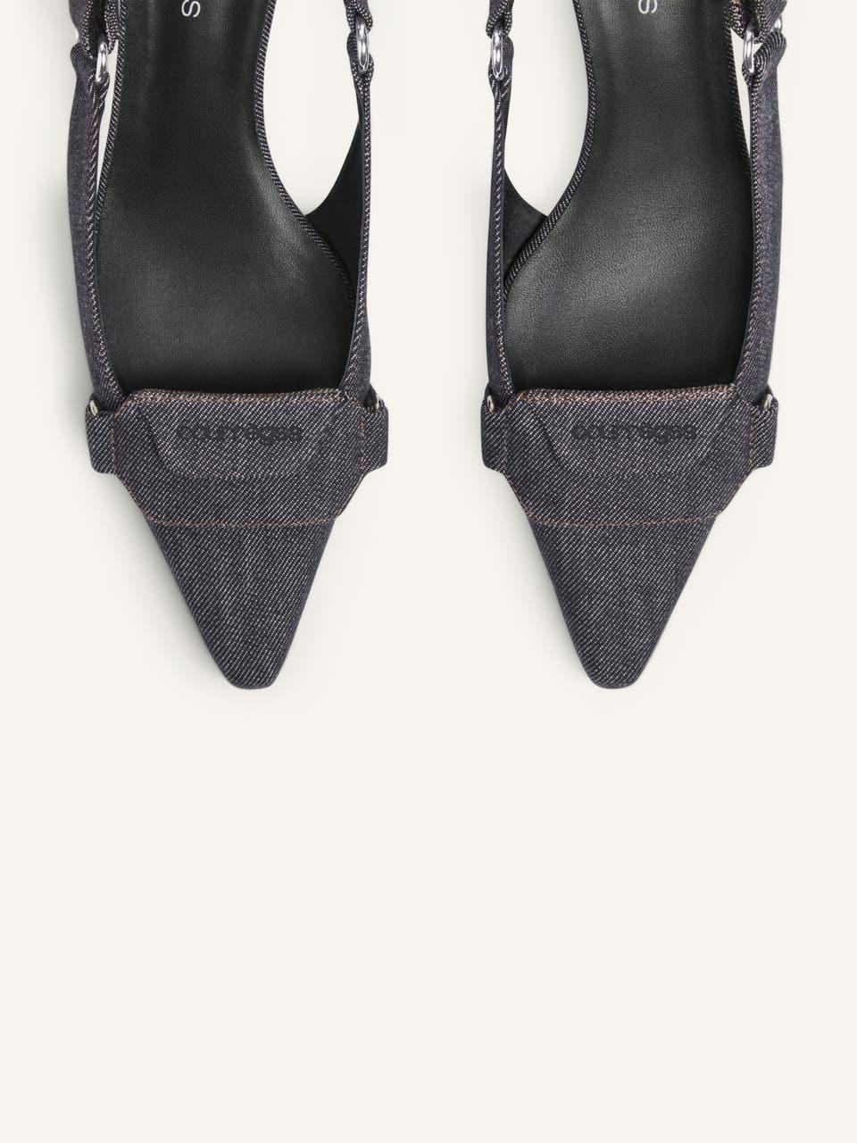 Courrèges SLINGBACKS RACER EN DENIM