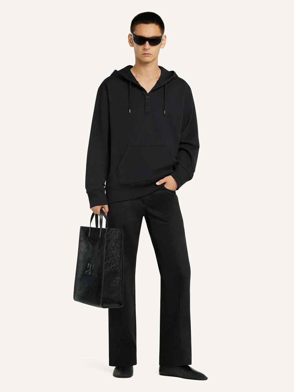 Courrèges SWEAT À CAPUCHE BOUTONNÉ