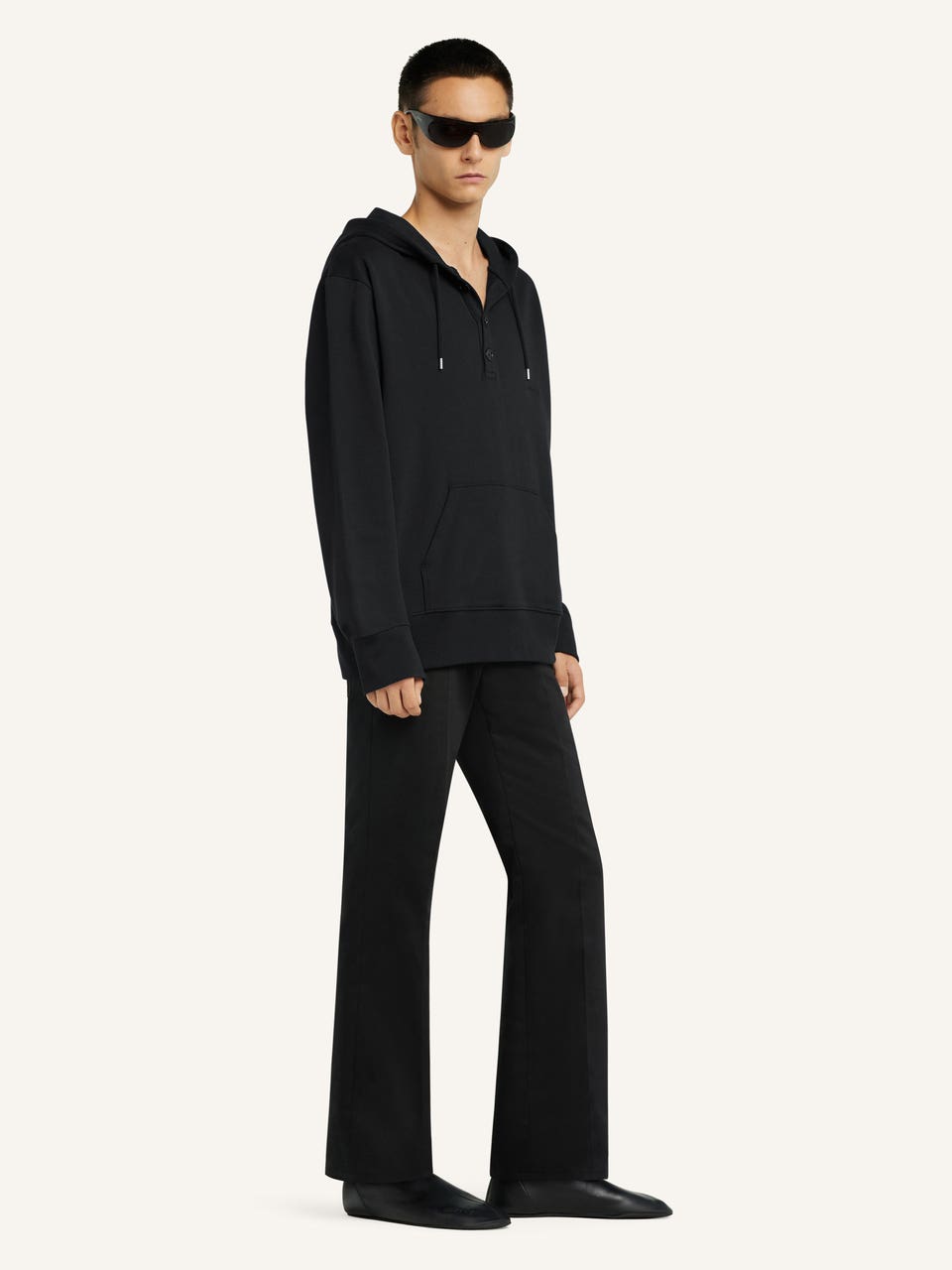 Courrèges SWEAT À CAPUCHE BOUTONNÉ