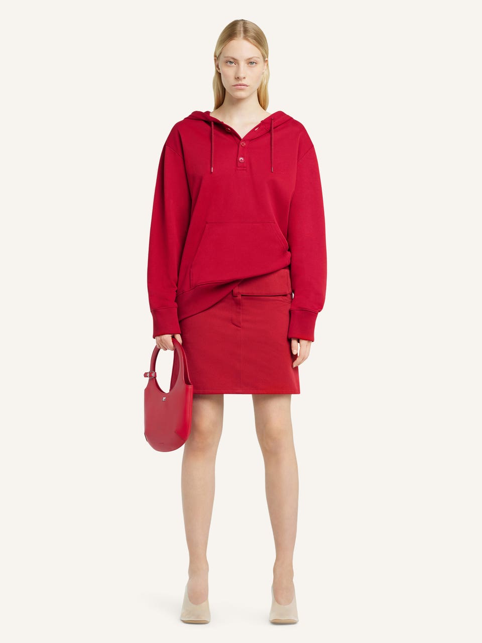 Courrèges SWEAT À CAPUCHE BOUTONNÉ