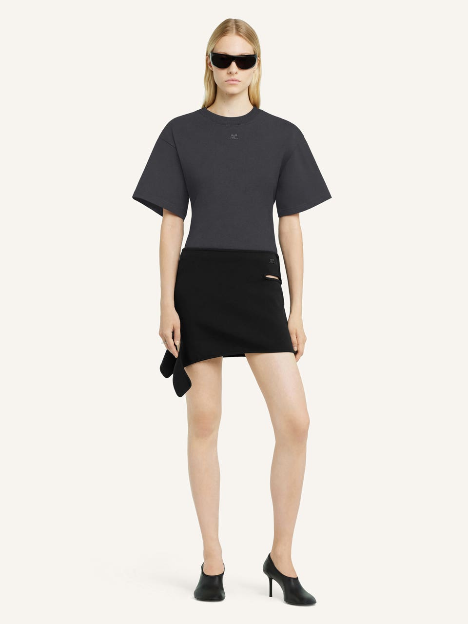 Courrèges T-SHIRT CINTRÉ STONEWASHED