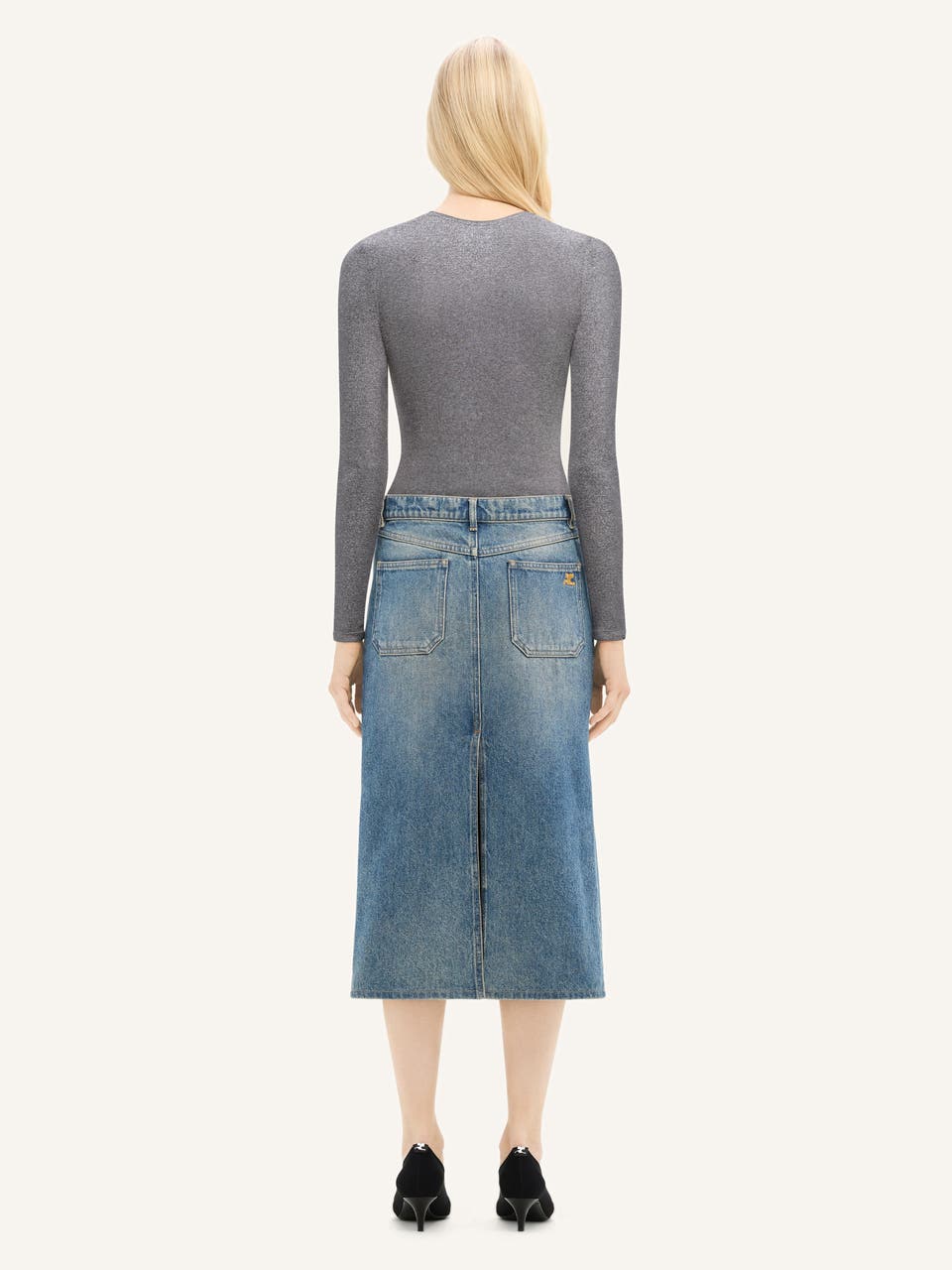 Courrèges T-SHIRT COL ZIPPÉ 90'S