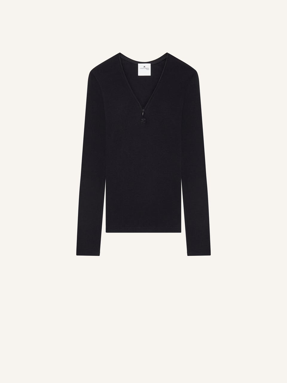 courrèges T-SHIRT COL ZIPPÉ 90'S