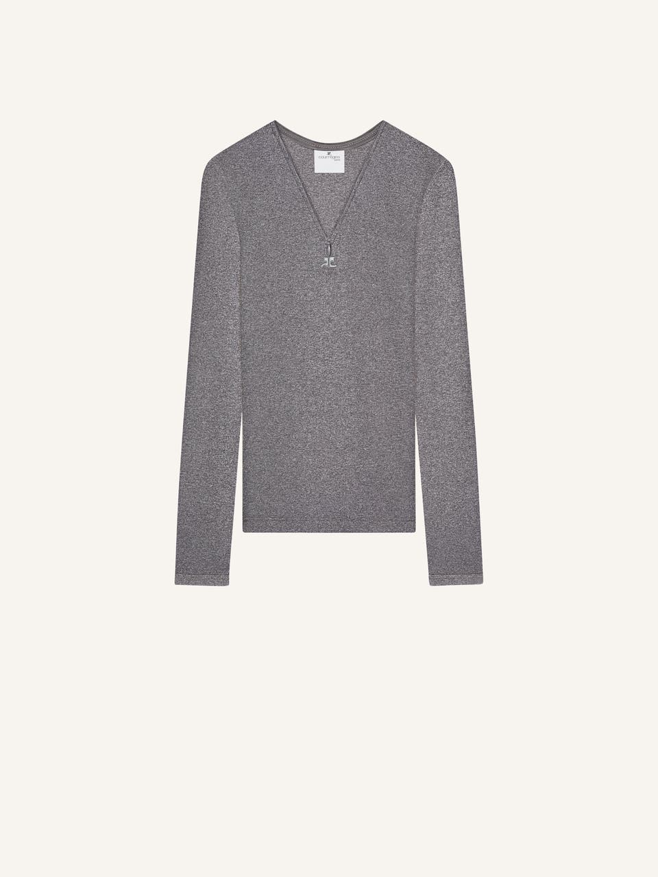 courrèges T-SHIRT COL ZIPPÉ 90'S