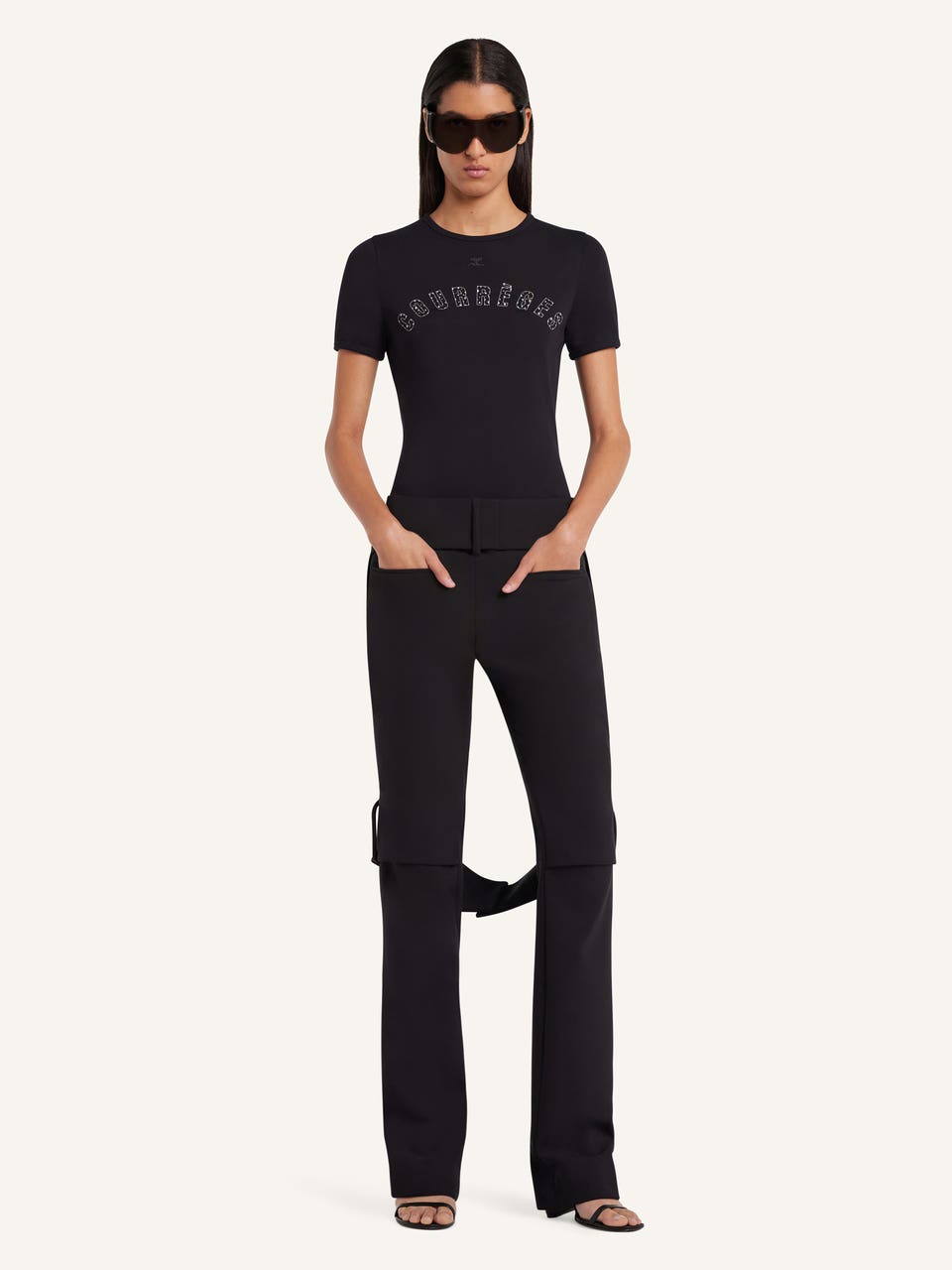 Courrèges T-SHIRT CONTRASTE IMPRIMÉ MÉDUSE