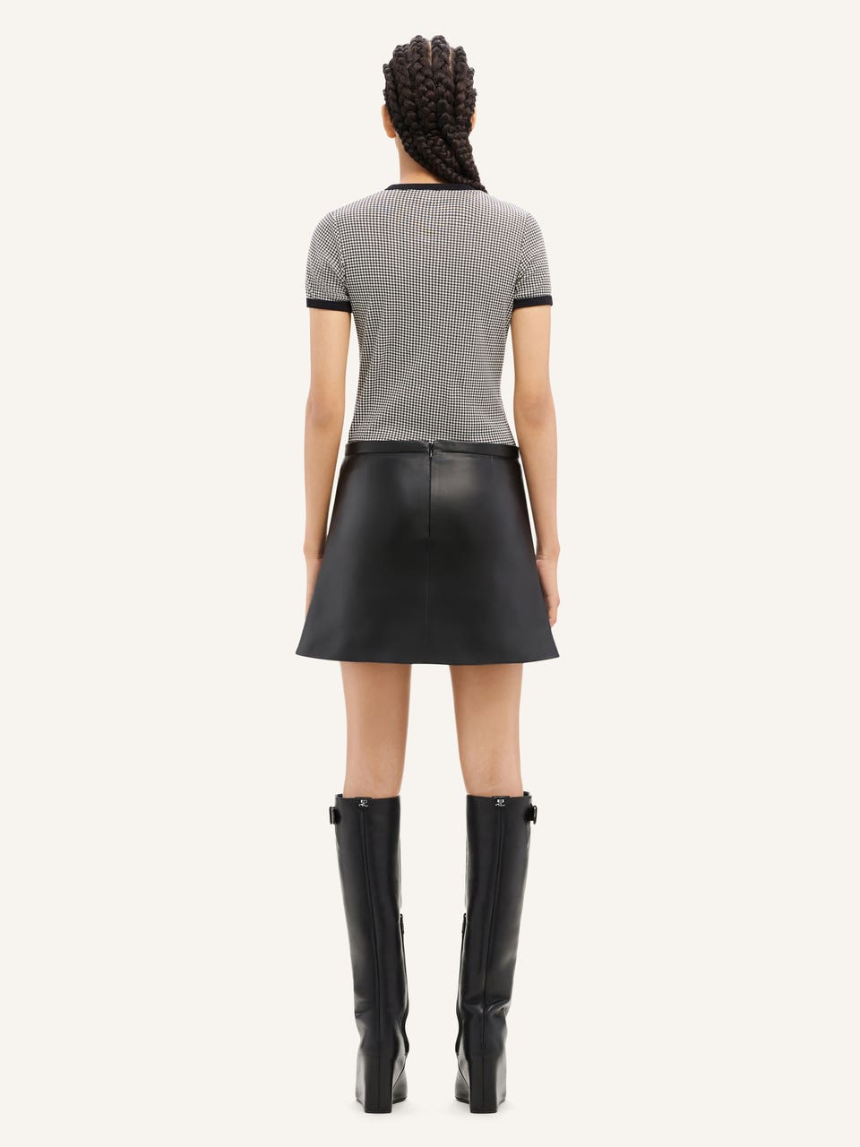 Courrèges T-SHIRT CONTRASTE PIED-DE-POULE