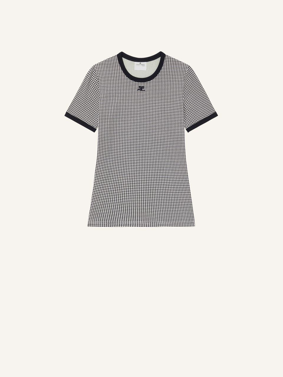 courrèges T-SHIRT CONTRASTE PIED-DE-POULE